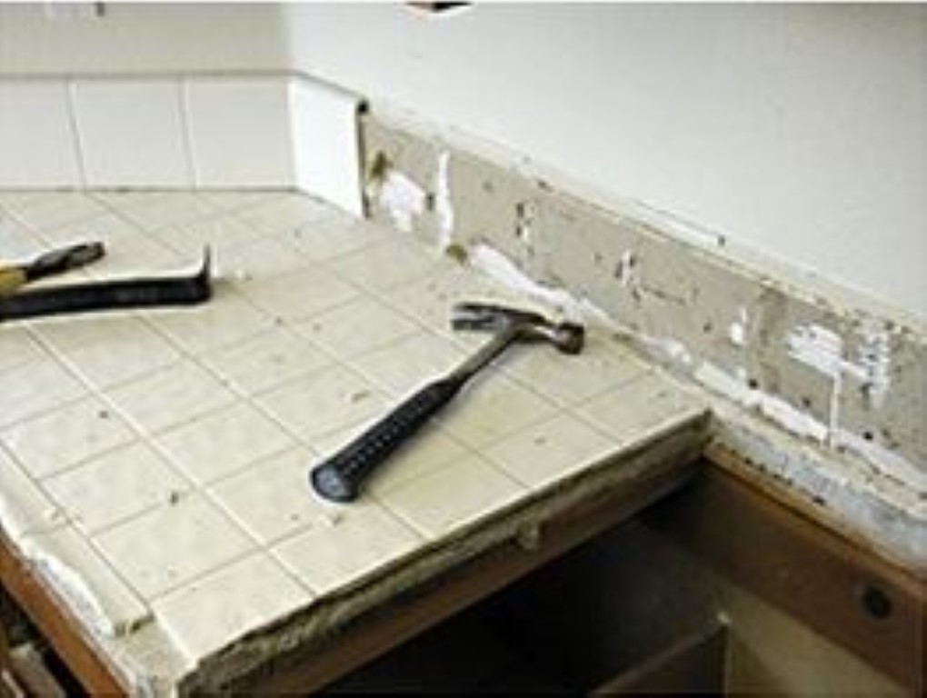Tile Removal Tired Of Tile Countertops Countertop Reviews